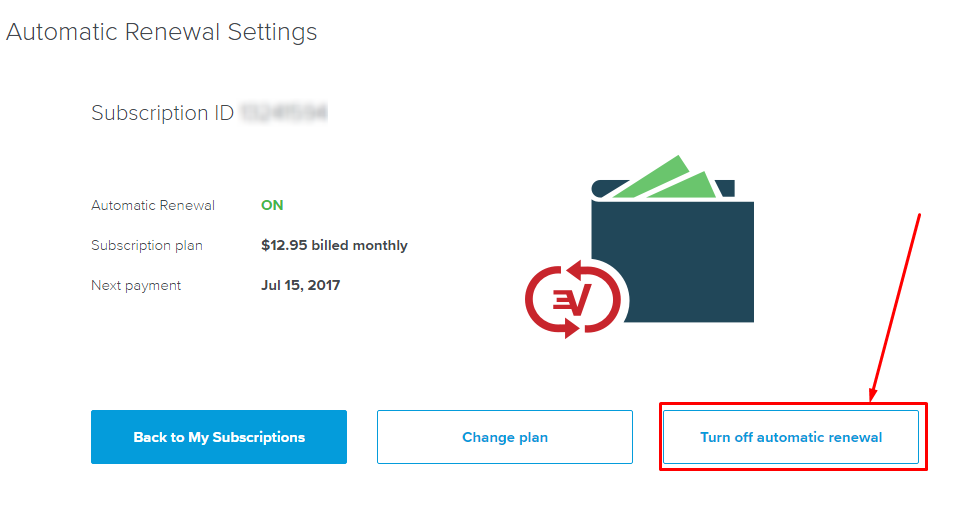 How to close your ExpressVPN account-Turn off automatic renewal