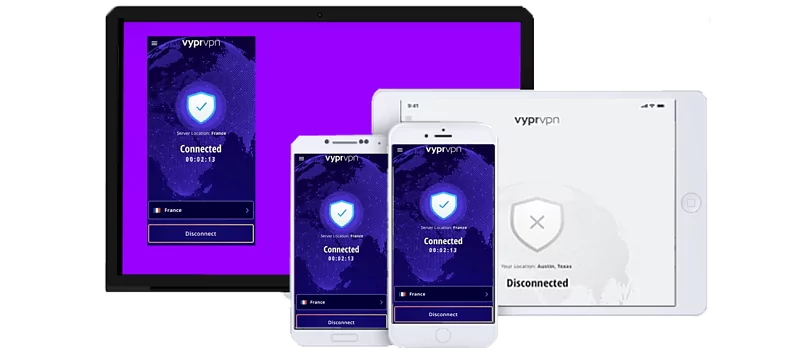 Small assortment of technological devices compatible with VyprVPN.