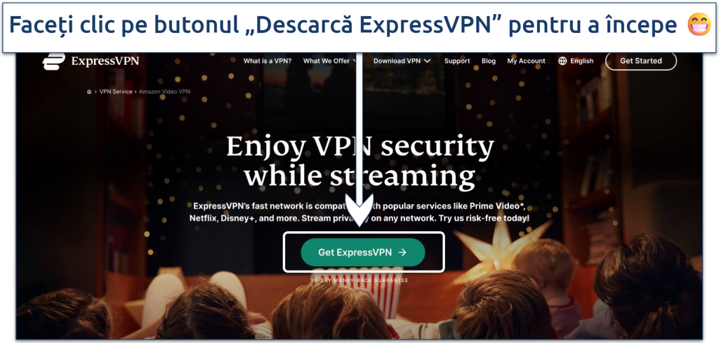 Screenshot of ExpressVPN's landing page